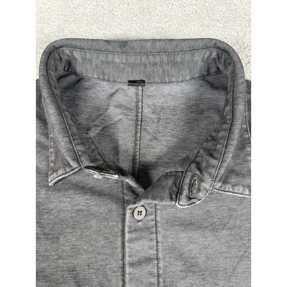 Lululemon Shirt Men M* (40") Gray Commission L/S Button Stretch Live In Practice - Picture 3 of 12